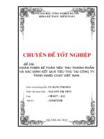 CHUYÊN ĐỀ KẾ TOÁN TIÊU THỤ VÀ XÁC ĐỊNH KẾT QUẢ TIÊU THỤ Công ty TNHH Hard Coat Việt Nam