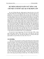 HỆ THỐNG hỏi đáp NGÔN NGỮ TIẾNG ANH CHO một cơ sở dữ LIỆU QUAN hệ RỘNG lớn  