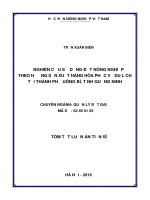 Nghiên cứu sử dụng đất nông nghiệp theo hướng sản xuất hàng hóa phục vụ du lịch tại thành phố uông bí, tỉnh quảng ninh (TT) 