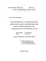 Đánh giá hiệu quả can thiệp cộng đồng trong thực hành xử trí nhiễm khuẩn hô hấp cấp tính ở trẻ dưới 5 tuổi tại huyện ba vì và đan phượng, hà nội 