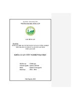 Đánh giá hiệu quả sử dụng đất sản xuất nông nghiệp trên địa bàn xã Khuất Xá  huyện Lộc Bình  tỉnh Lạng Sơn