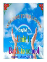 Bài giảng Tiếng Anh 7 unit 1