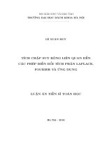Tích chập suy rộng liên quan đến các phép biến đổi tích phân laplace,  fourier và ứng dụng 
