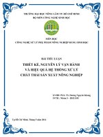 thiết kế, nguyên lý vận hành , hiệu quả của hệ thống xử lý chất thải nông nghiệp