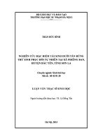 Nghiên cứu đặc điểm tái sinh dưới tán rừng thứ sinh phục hồi tự nhiên tại xã phiêng ban, huyện bắc yên, tỉnh sơn la 