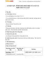 Giáo án Hóa học 12 bài 37: Luyện tập Tính chất hóa học của sắt và hợp chất của sắt