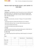 Giáo án Hóa học 9 bài 48: Luyện tập rượu etylic, axit axetic và chất béo