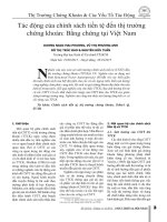 Tác động của chính sách tiền tệ đến thị trường chứng khoán: Bằng chứng tại Việt Nam