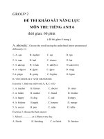 Đề thi khảo sát năng lực tiếng anh 6