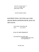 Giải pháp nâng cao năng lực cạnh tranh trong kinh doanh du lịch tại tiền giang 