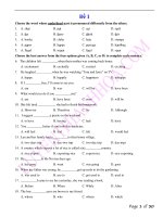 5 đề luyện thi vào lớp 10 môn tiếng anh (with key)