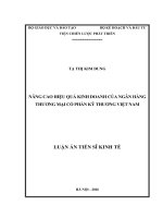 Nâng cao hiệu quả kinh doanh của ngân hàng thương mại cổ phần kỹ thương việt nam 