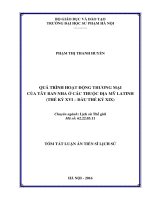 Quá trình hoạt động thương mại của tây ban nha ở các thuộc địa mỹ latinh (thế kỷ XVI – đầu thế kỷ XIX)