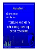 Bài giảng Thực hành vẽ biểu đồ, nhận xét và giải thích sự chuyển dịch cơ cấu công nghiệp