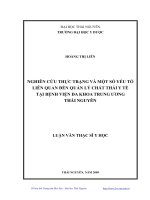 Nghiên cứu thực trạng và một số yếu tố liên quan đến quản lý chất thải y tế tại bệnh viện