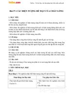 Giáo án Vật lý 10 bài 37: Các hiện tượng bề mặt của chất lỏng