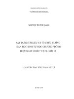 Xây dựng tài liệu và tổ chức hướng dẫn học sinh tự học chương dòng điện xoay chiều vật lí lớp 12 