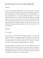 Bình luận về các lĩnh vực ưu tiên hội nhập của ASEAN