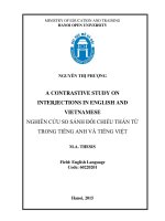 A contrastive study on interjections in english and vietnamese 