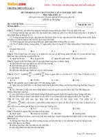 Đề thi thử THPT Quốc gia môn Sinh học năm 2016 trường THPT Yên Lạc 2, Vĩnh Phúc (Lần 4)