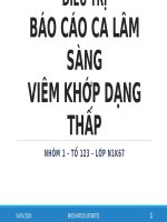 SỬ DỤNG THUỐC TRONG điều TRỊ báo cáo CA lâm SÀNG VIÊM KHỚP DẠNG THẤP 