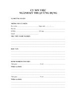 CV xin việc ngành kỹ thuật ứng dụng