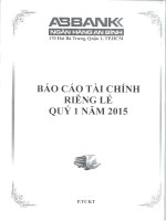 Báo cáo tài chính công ty mẹ quý 1 năm 2015 - Ngân hàng Thương mại cổ phần An Bình