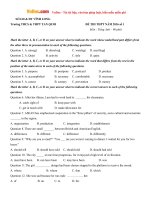 Bộ đề thi thử THPT Quốc gia năm 2016 môn Tiếng Anh - Số 16