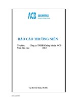 Báo cáo thường niên năm 2012 - Công ty TNHH Chứng khoán ACB