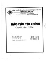 Báo cáo tài chính quý 3 năm 2014 - Công ty Cổ phần Xuất nhập khẩu Thủy sản Bến Tre
