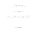 THỰC TRẠNG VÀ GIẢI PHÁP NÂNG CAO HIỆU QUẢ QUẢN LÝ,  SỬ DỤNG ĐẤT CỦA CÁC TỔ CHỨC KINH TẾ TRÊN ĐỊA BÀN  THÀNH PHỐ HẠ LONG, TỈNH QUẢNG NINH
