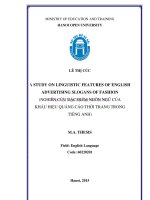 A study on linguistic features of english advertising slogans of fashion 