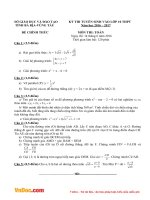 Đề thi tuyển sinh vào lớp 10 THPT môn Toán Sở GD&ĐT Bà Rịa - Vũng Tàu năm 2016 - 2017