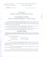 Nghị quyết Đại hội cổ đông thường niên năm 2011 - Công ty Cổ phần Bê tông ly tâm An Giang