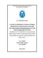A study on different types of verbal responses to questions in english conversations with reference to the vietnamese equivalents 