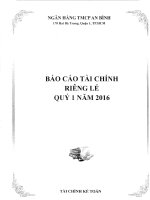 Báo cáo tài chính công ty mẹ quý 1 năm 2016 - Ngân hàng Thương mại cổ phần An Bình