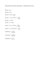 Công thức đạo hàm lượng giác