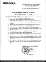 Nghị quyết Đại hội cổ đông thường niên năm 2013 - Ngân hàng Thương mại cổ phần An Bình