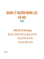 Bài giảng quản lý nguồn nhân lực xã hội