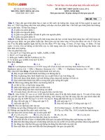 Đề thi thử THPT Quốc gia môn Sinh học năm 2016 trường THPT Hồng Quang, Hải Dương (Lần 2)