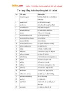 Từ vựng tiếng Anh chuyên ngành tài chính