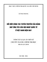 Đổi mới công tác tuyên truyền của Đảng đáp ứng yêu cầu hội nhập quốc tế ở Việt Nam hiện nay
