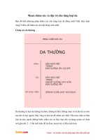 Menu chăm sóc và đặc trị cho từng loại da