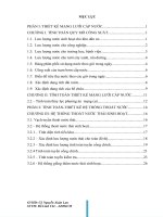 TÍNH TOÁN THIẾT KẾ MẠNG LƯỚI CẤP THOÁT NƯỚC VỚI SỐ LIỆU CHO TRƯỚC