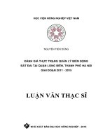 ĐÁNH GIÁ THỰC TRẠNG QUẢN LÝ BIẾN ĐỘNG ĐẤT ĐAI TẠI QUẬN LONG BIÊN, THÀNH PHỐ HÀ NỘI GIAI ĐOẠN 2011 - 2015