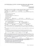 Đề thi thử THPT Quốc gia môn Sinh học năm 2016 cụm trường Bà Rịa - Tân Thành