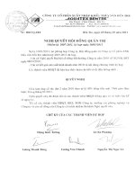 Nghị quyết Hội đồng Quản trị ngày 10-1-2011 - Công ty Cổ phần Xuất nhập khẩu Thủy sản Bến Tre