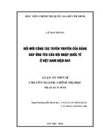 Đổi mới công tác tuyên truyền của Đảng đáp ứng yêu cầu hội nhập quốc tế ở Việt Nam hiện nay