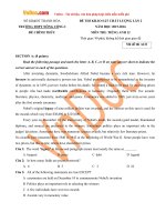 Bộ đề thi thử THPT Quốc gia môn Tiếng Anh năm 2016 trường THPT Nông Cống I, Thanh Hóa