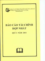 Báo cáo tài chính hợp nhất quý 1 năm 2011 - Công ty cổ phần Xuất nhập khẩu Thủy sản Cửu Long An Giang